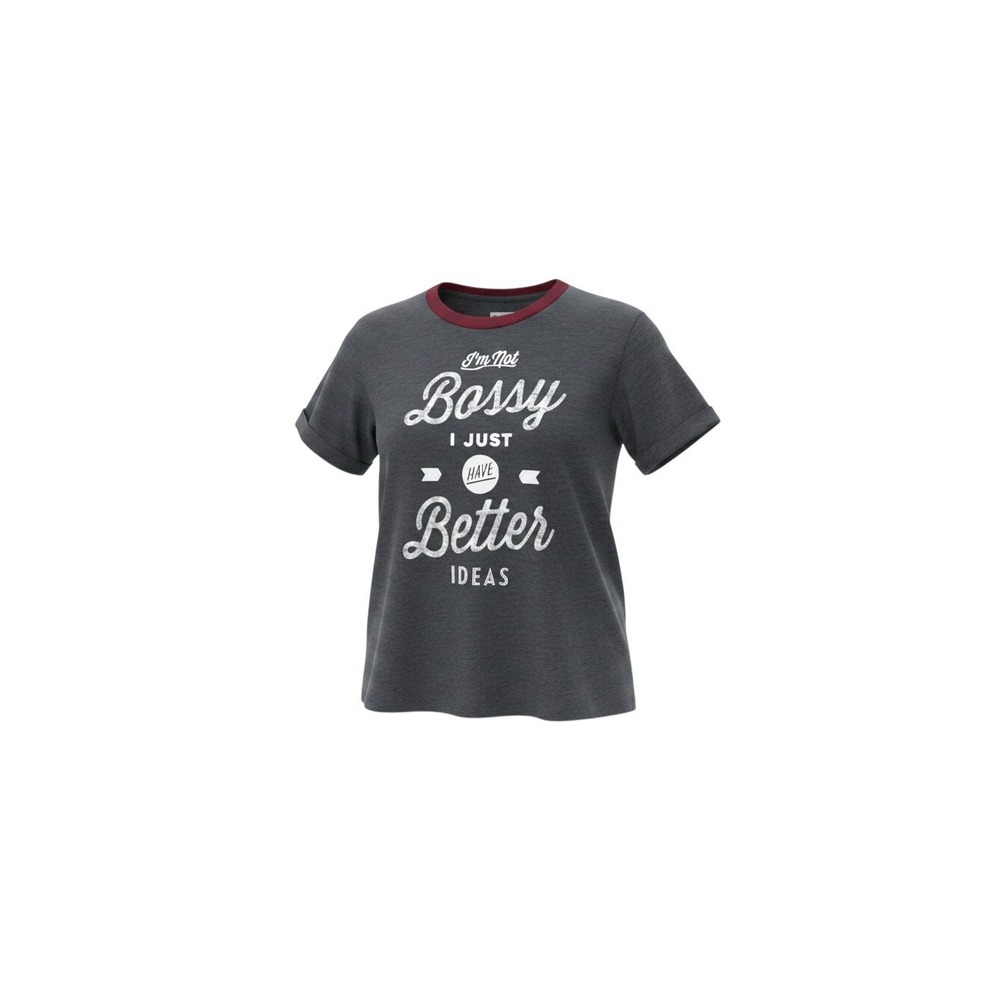 Cold Crush Graphic Tee Junior Medium Charcoal NWT Bossy Better Ideas Ringer
